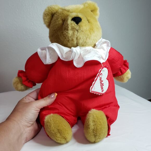 Vintage Gibson Cuddles Clown Bear Red Teddy Plush Stuffed Animal - Picture 1 of 7